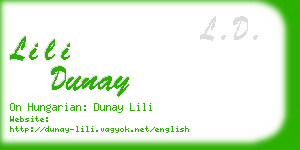 lili dunay business card